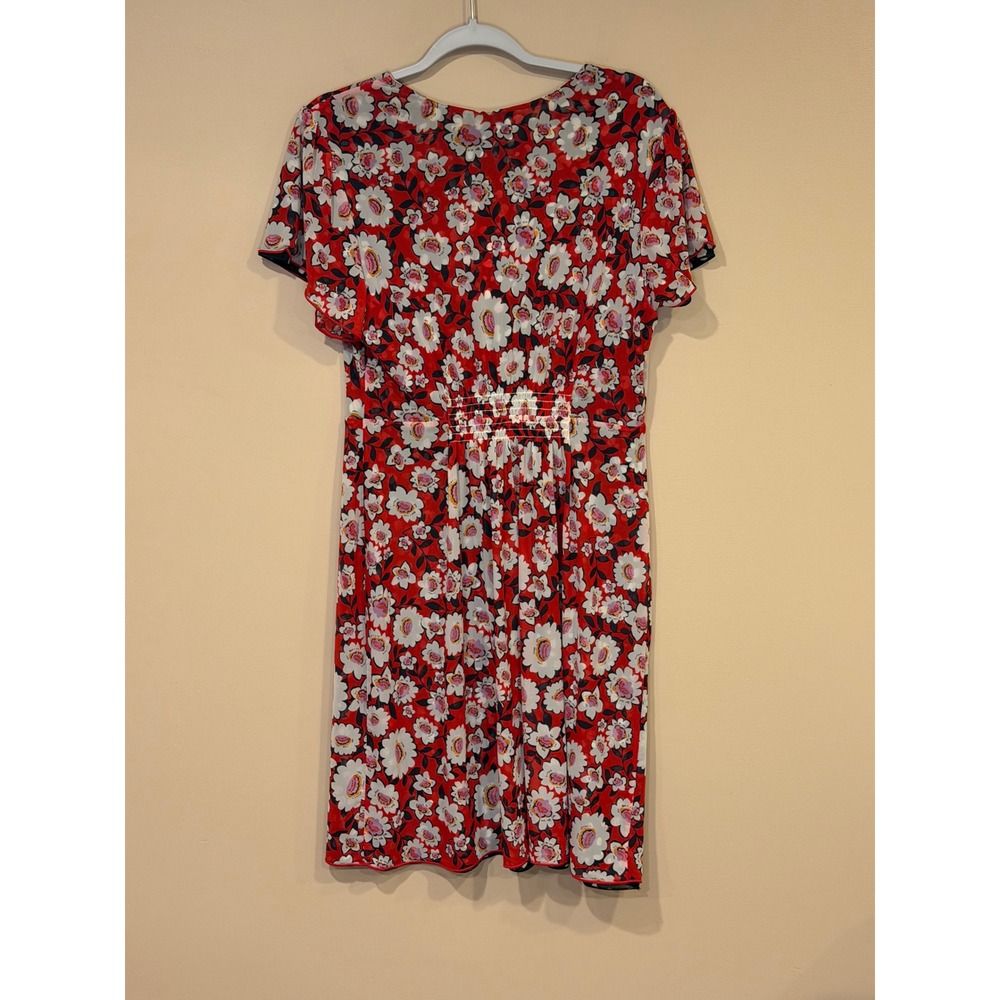 Cabi Red Black Dress Medium Reversible Animal Floral Mesh Sheath Capsule Bodycon - Picture 6 of 7